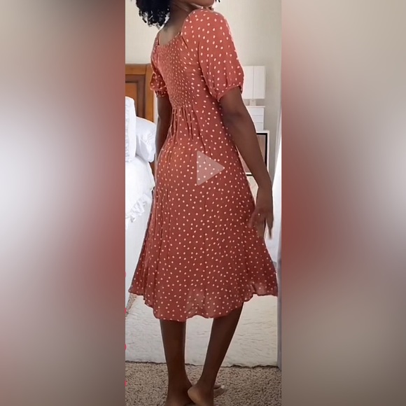 Orange Polka Dot Dress - Picture 6 of 7